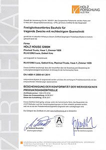Сертификат Holz Forschung (Австрия) Нем.